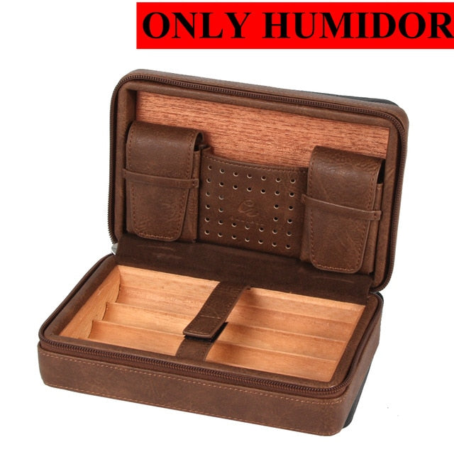 GALINER Leather Humidor w/ Humidifier & Cigar Rest