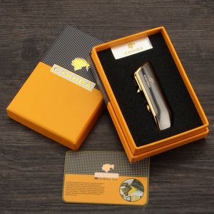 COHIBA Lighter 3 Jet Flame w/ Cigar Cutter & Gift Box