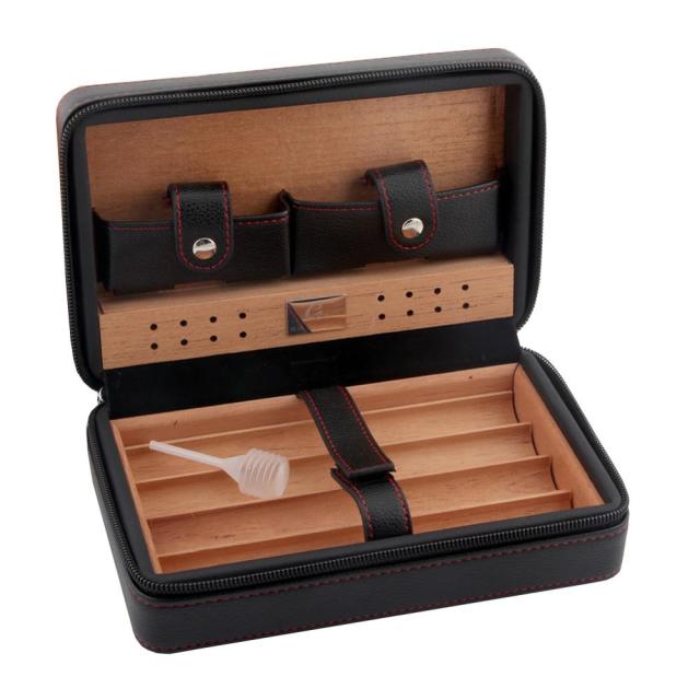 GALINER Leather and Cedar Wood Cigar Humidor